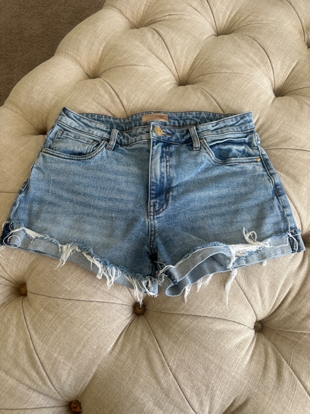 Kut from the Kloth Light Blue Distressed Denim Shorts